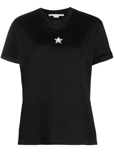 Stella Mccartney T-shirt Cotone Nero In Black