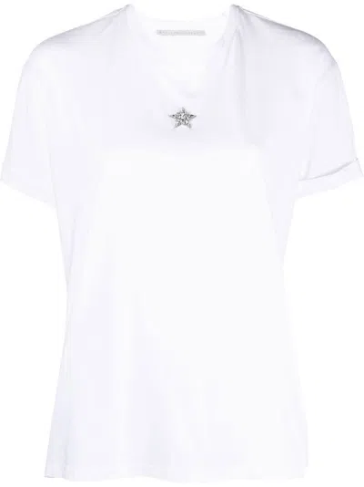 Stella Mccartney T-shirt In Cotone Bianco In White