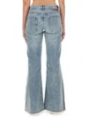 Stella Mccartney Clasp-embellished Low-rise Flared Jeans In Transparent