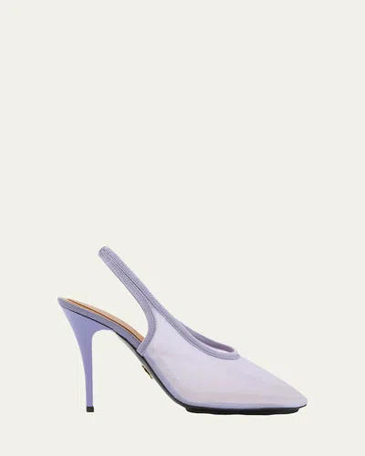 Stella Mccartney 103mm Mesh Slingback Pumps In Purple