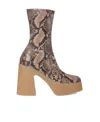 Stella Mccartney Skyla Recycled Snake-print Platform Ankle Boots In Nude