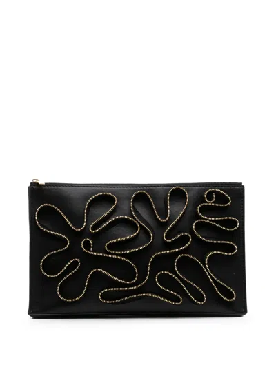 Pre-owned Stella Mccartney 2000-2024 Faux Nappa Cavendish Zipper Clutch Bag
