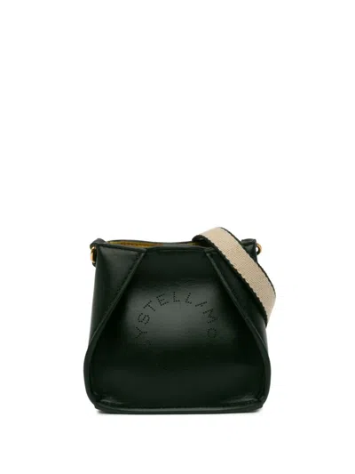 Pre-owned Stella Mccartney 2001-2023 Micro Perforated Stella Logo Crossbody Bag In Black