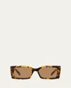 Stella Mccartney 2001 Acetate Rectangle Sunglasses In Blonde Havana Brown