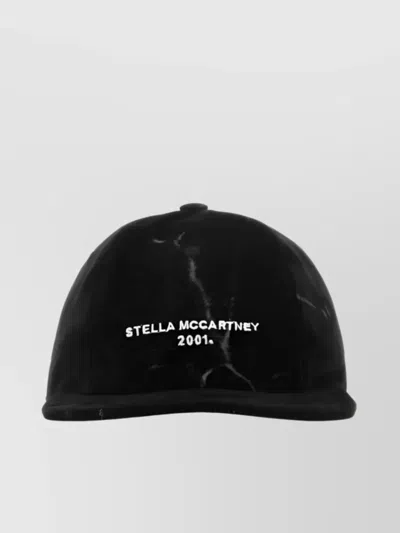 Stella Mccartney 2001 Denim Baseball Cap With Embroidered Logo In Black