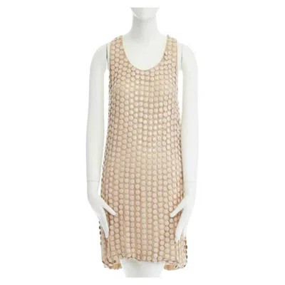 Pre-owned Stella Mccartney 2005 Pink Metal Paillettes Racer Back Mini Dress It42 M