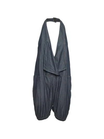 Pre-owned Stella Mccartney 2006 Halter-neck Backless Playsuit In Blue