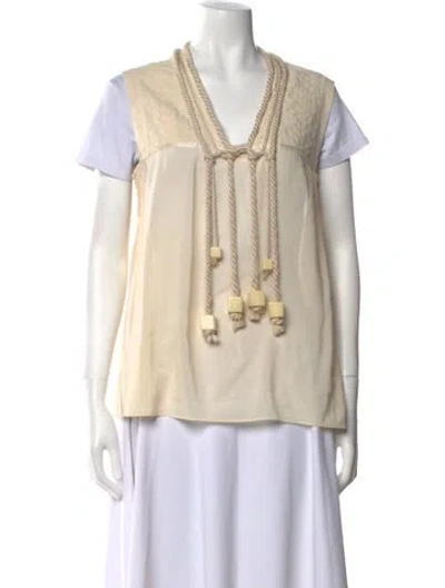 Pre-owned Stella Mccartney 2006 V-neck Blouse In Neutral