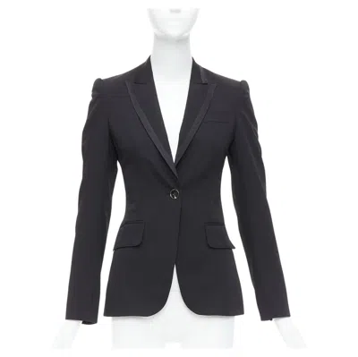 Pre-owned Stella Mccartney 2008 Black Wool Blend Peak Collar Blazer It36 Xxs