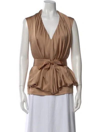 Pre-owned Stella Mccartney 2009 Silk Blouse In Gold
