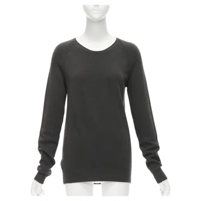 Pre-owned Stella Mccartney 2010 Charcoal Virgin Wool Cashmere Raglan Sweater It38 Xs In Black