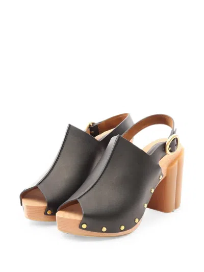 Pre-owned Stella Mccartney 2010s Daisy Stud-embellished Heeled Sandals In Black