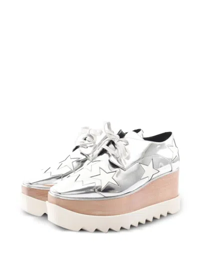 Pre-owned Stella Mccartney 2010s Elyse Star-detail Derby Shoes In Silver