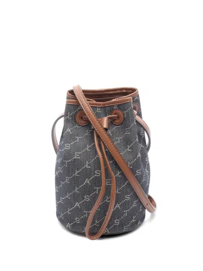 Pre-owned Stella Mccartney 2010s Logo-print Denim Bucket Bag In Blue