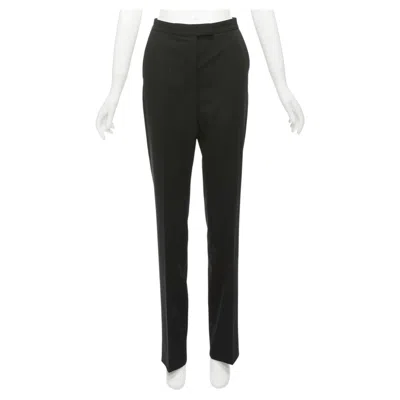 Pre-owned Stella Mccartney 2011 100% Wool Black High Waist Straight Pants It36 Xxs