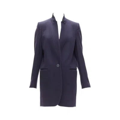 Pre-owned Stella Mccartney 2013 Bryce Navy Wool Cashmere Longline Blazer Coat It42 M In Blue