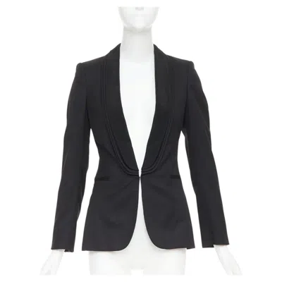 Pre-owned Stella Mccartney 2014 Black Wool Layered Shawl Collar Tuxedo Blazer It36a Xxs