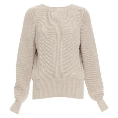 Pre-owned Stella Mccartney 2015 Taupe Virgin Wool Contour Ribbed Knit Sweater It38 Xs In Brown