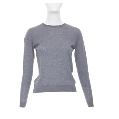 Pre-owned Stella Mccartney 2016 Grey Virgin Wool Fine Knit Crew Sweater It34 Xxs In Gray