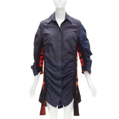 Pre-owned Stella Mccartney 2017 All Is Love Deconstructed Side Panel Shirt Dress It34 2xs In Black