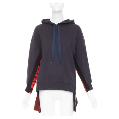 Pre-owned Stella Mccartney 2017 All Is Love Trim High Low Hem Drawstring Hoodie It36 Xxs In Black