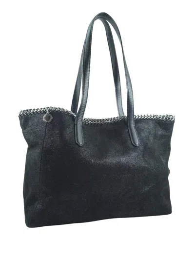 Pre-owned Stella Mccartney 2017 Shaggy Deer Falabella East West Shopper Tote Bag In Black