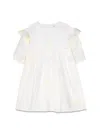 Stella Mccartney Floral-embroidered Cotton Dress In Ivory