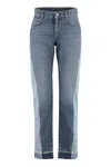 Stella Mccartney Blue Distressed Straight-leg Jeans For Women