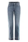 Stella Mccartney Blue Distressed Straight-leg Jeans For Women