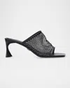 Stella Mccartney 65mm Crystal Mesh Mules In Black