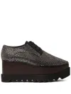 Stella Mccartney Elyse Crystal-embellished Vegan Leather Platform Brogues In Black