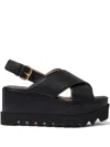 Stella Mccartney Black Elyse Platform Heeled Sandals In Black