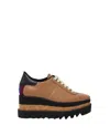 Stella Mccartney Wedge Platform Sneakers Heel Detail In Brown