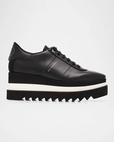 Stella Mccartney 80mm Sneak-elyse Two-tone Platform Sneakers In Black