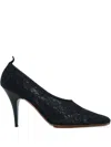 Stella Mccartney 95mm Square-toe Lace Pumps In Black