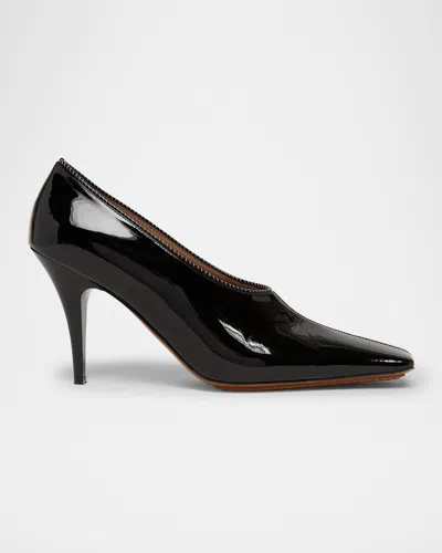 Stella Mccartney 95mm Square-toe Patent Pumps In Black