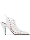 Stella Mccartney Spure Woven Slingback Peep-toe Pumps In White