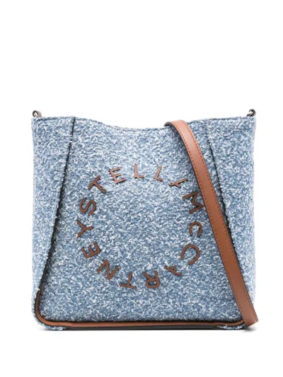 Stella Mccartney Tweed Cross Body Bag In 蓝色