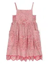 Stella Mccartney Kids Heart-printed Cotton Midi Dress In Cream