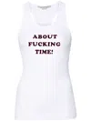 Stella Mccartney Ribbed Sleeveless Tank Top With Text In White