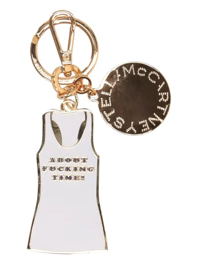 Stella Mccartney About F*cking Time Tank Top Charm Brass & Enamel In Gold