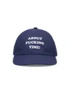 Stella Mccartney Cotton Baseball Cap With Curved Brim And Embroidered Text In Blue