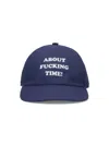 Stella Mccartney Cotton Baseball Cap With Curved Brim And Embroidered Text In Blue