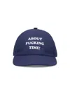 Stella Mccartney Cotton Baseball Cap With Curved Brim And Embroidered Text In Blue