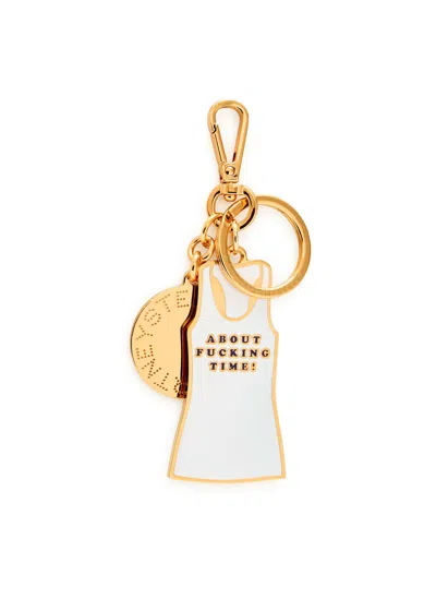 Stella Mccartney About F**king Time Tank Top Keyring In Gold