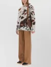 Stella Mccartney Horse Brushed Jaquard Jumper In Brown