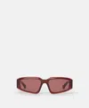 Stella Mccartney Abstract Rectangle Sunglasses In Glossy Dark Wine And Gold