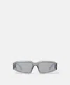 Stella Mccartney Abstract Rectangle Sunglasses In Translucent Dark Cyclamen And Gold