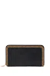 Stella Mccartney Black Shaggy Deer Falabella Wallet In Black