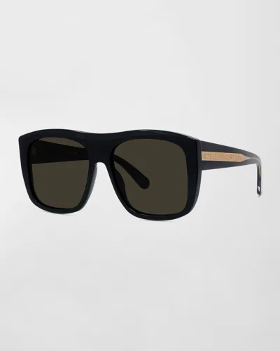 Stella Mccartney Acetate Square Sunglasses In Gray